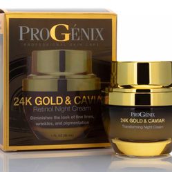 PROGENIX 24 GOLD &CAVIAR RETINOL NIGHT CREAM DIMINISHES THE LOOKFINE LINES 1FLOZ