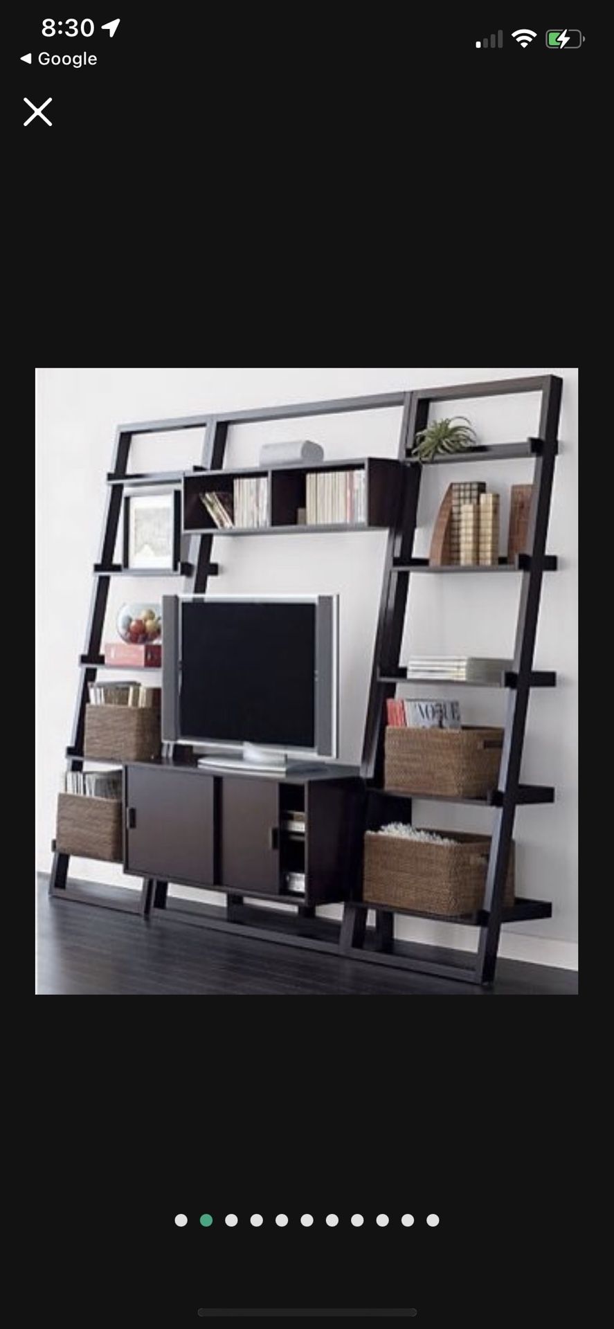 Crate And Barrel Sloane Leaning TV Stand - Espresso Color
