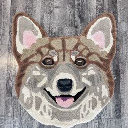 Corgi Dog Head Face Decorative Area Rug Accent NEW