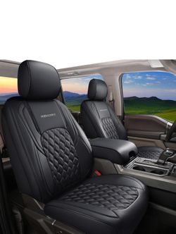 Ford Ranger Seat Covers Full Set, Waterproof Faux Leather Truck Seat Protector, Split Bench Seat Cushion Cover Custom Fit for 2019-2024 Ford Ranger XL