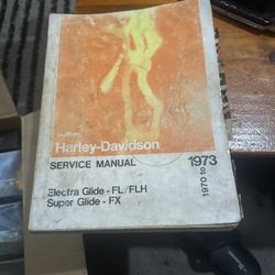 1970 through 1973 Harley Davidson service manual electra guide FL/flh super glide FX
