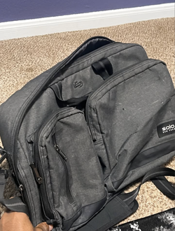 Solo New York Large Laptop Backpack – Multiple Compartments – Black/Charcoal
