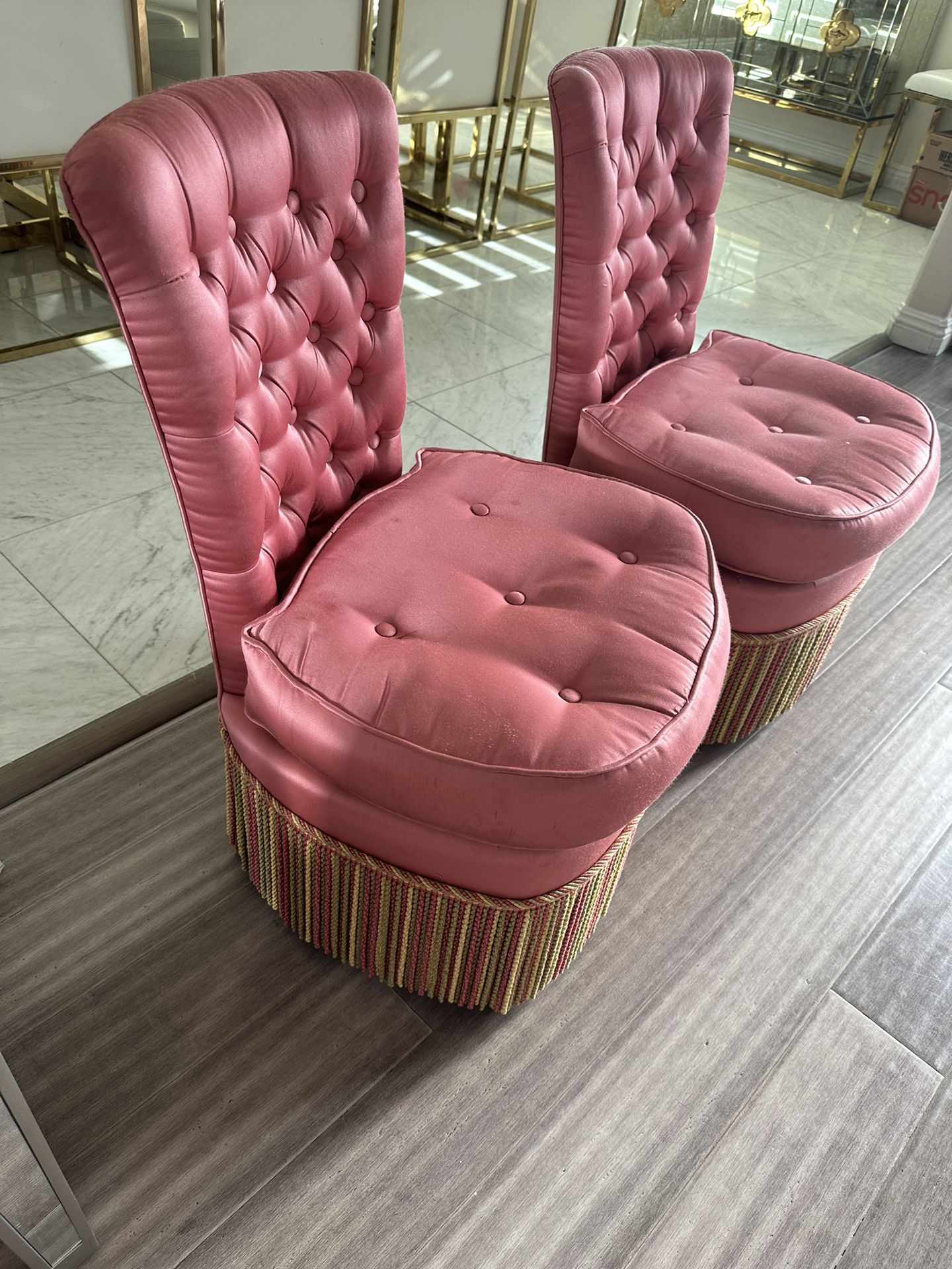 Pink Satin Chairs