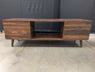 Mid-Century Modern Style Wood Console Desk with Tapered Legs