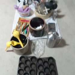 Variety Of Kitchen Utensils! Mr. Coffee! Crock Pot! Ice Tea Maker!