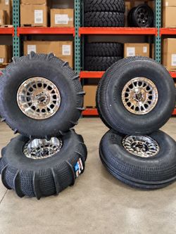 New 35" Tensor Sand Paddles with KMC Beadlock Machine Polish for Rzr Pro R