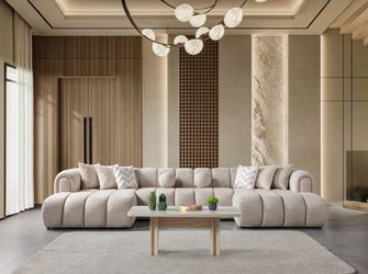 Sand Double Boucle Sectional Sofa