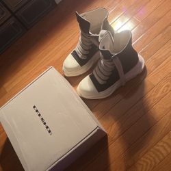 Rick Owen abstract high tops with jumbo lace