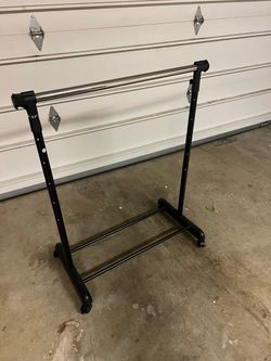 Rolling Clothes Rack with Bottom Bar