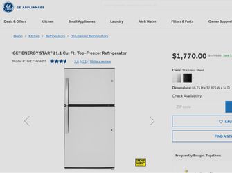 GE ENERGY STAR 21.1 Cu. Ft. Top-Freezer Refrigerator GIE21GSHSS