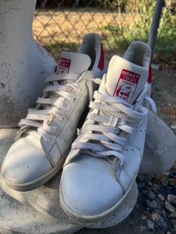 Adidas Stan Smith White/Red Leather Sneakers Men’s Size 10 Women’s 11