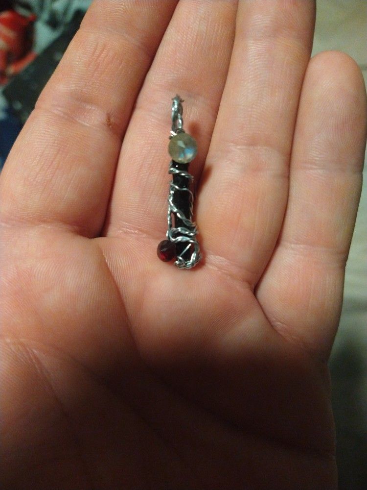 labradorite tourmaline garnet pendant