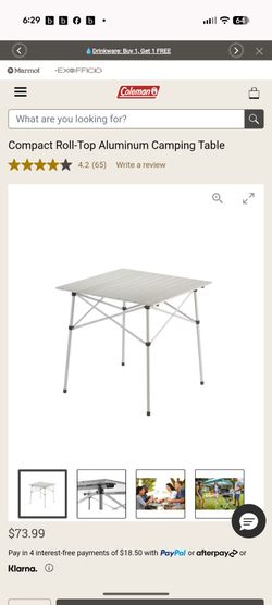 Coleman folding camp table