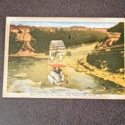 Niagara Falls Canada SPANISH AERO CAR OVER NIAGARA GORGE Vintage Collectible posted 1947 Postcard A-1