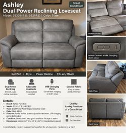 Ashley Dual Power Reclining Sofa – 1 Year Old – $800