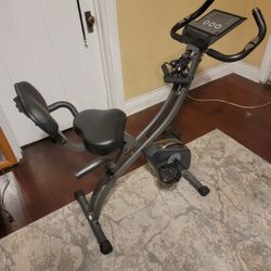 Maxkare 3 In 1 Exercise Bike Quiet Folding Magnetic Stationary Exercise Bike With Arm Resistance Bands