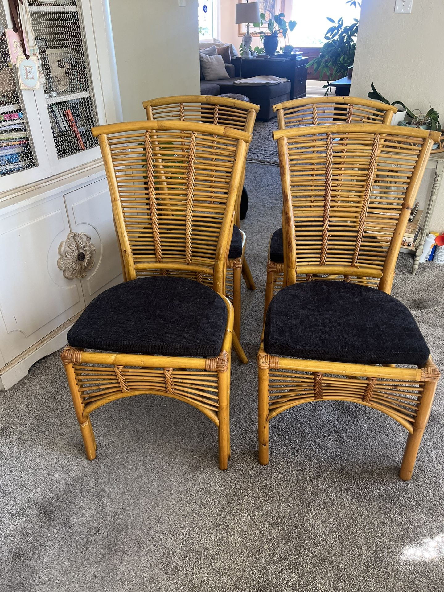 Vintage Bamboo Dining Chairs 