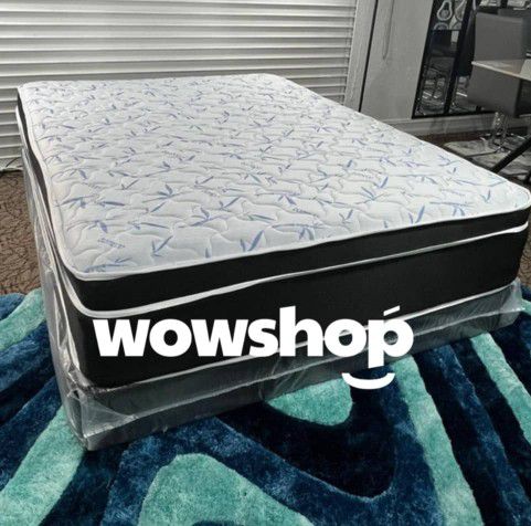 Queen Size Pilowtop Brand New ⭐ With Box Spring Free