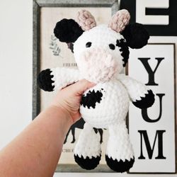 Crochet Cow Plushie Stuffed Animal