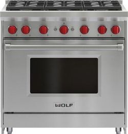 Wolf 36" Stainless Steel Liquid Propane Range New