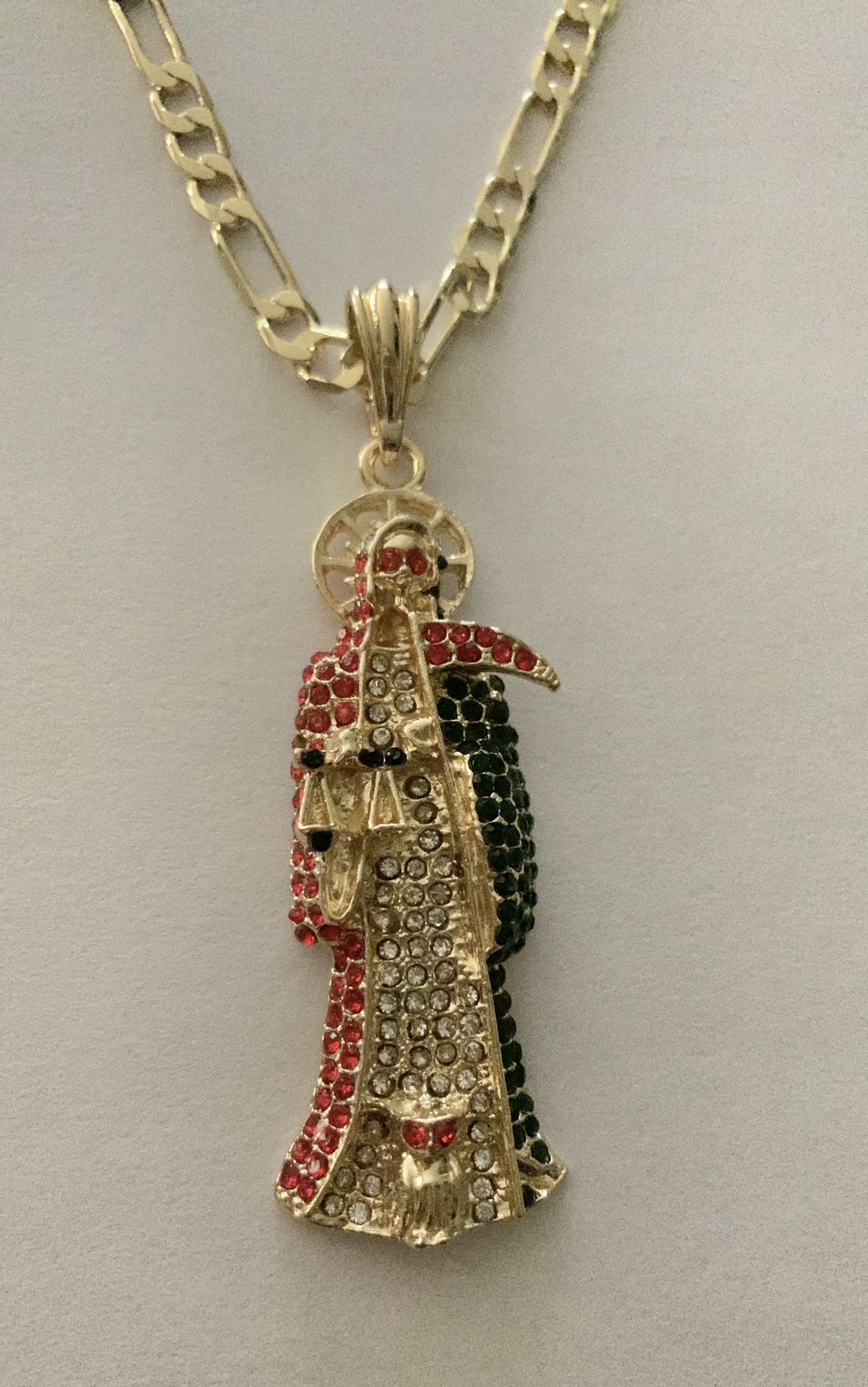 IMAGEN DE LA SANTA MUERTE Y CADENA ITALIANA 750