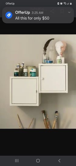 Lixhult Wall Cabinet And Portable Lamp / Storage White / Desk Light