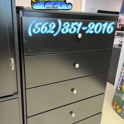 Black Five Drawer Compressed Dresser New Comoda Bonita 
