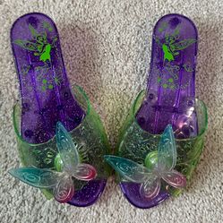 Disney Fairies Tink’s Shoes Flutter Fairy Jelly Costume Slip On heels. Approx 6” Long