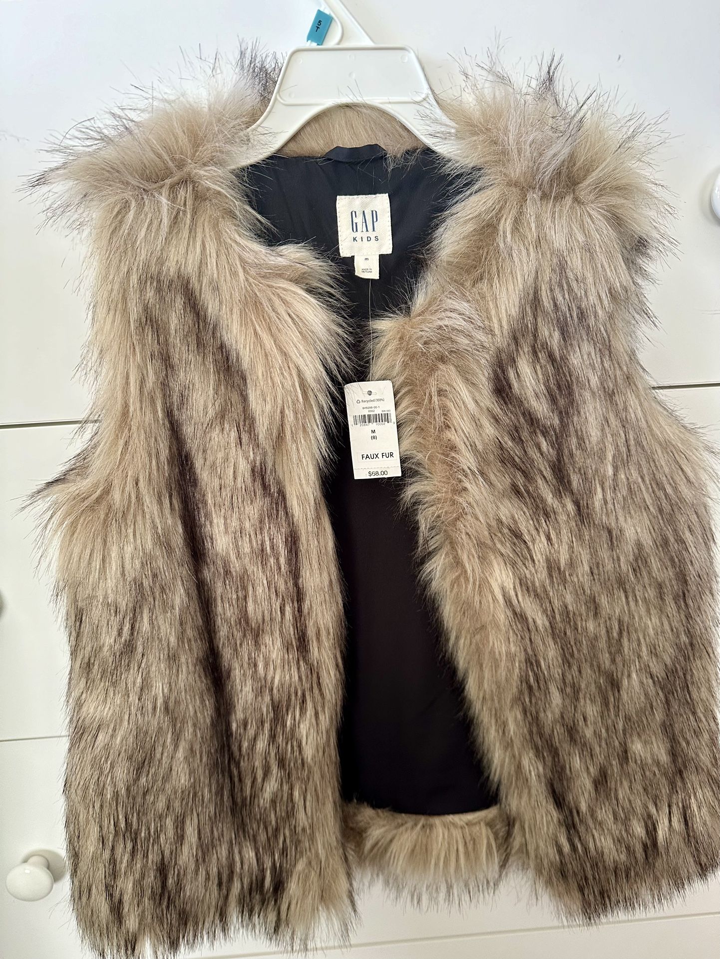 NEW faux fur vest for 8-year old girl