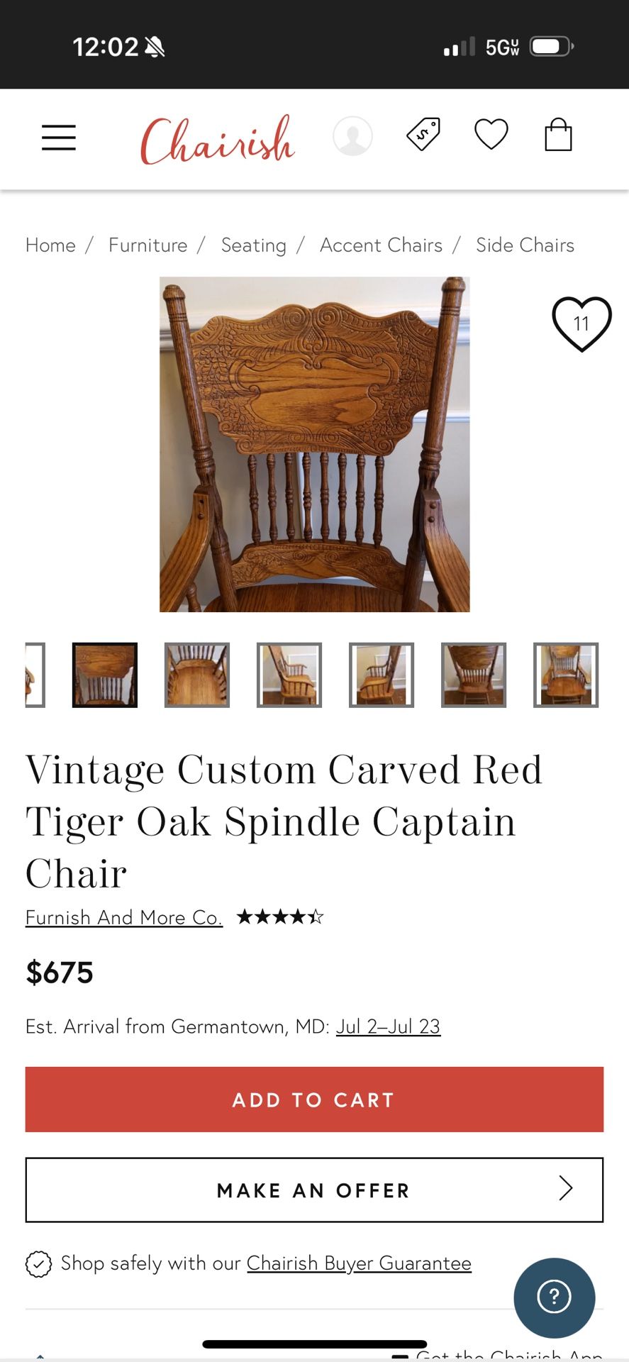 Country antique 6 Chairs With vintage