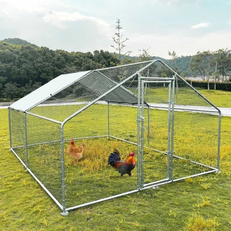 Extra Large Chicken Coop 10 x 13 ft Metal Walk-in Chicken Run