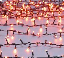 ORANGE LIGHTS STRING WITH ORANGE SPIDER - 30FT - ALL WORK