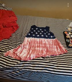 Chaps 2XL tie dye American flag tank top