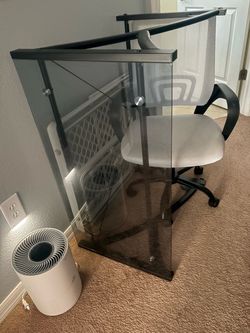 HAS TO GO , GLASS DESK AND CHAIR