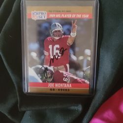 Signed Joe Montana 1989 Player OF The Year