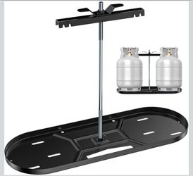 Steel RV Dual Propane Tank Mounting Rack for 20 lbs Cylinders