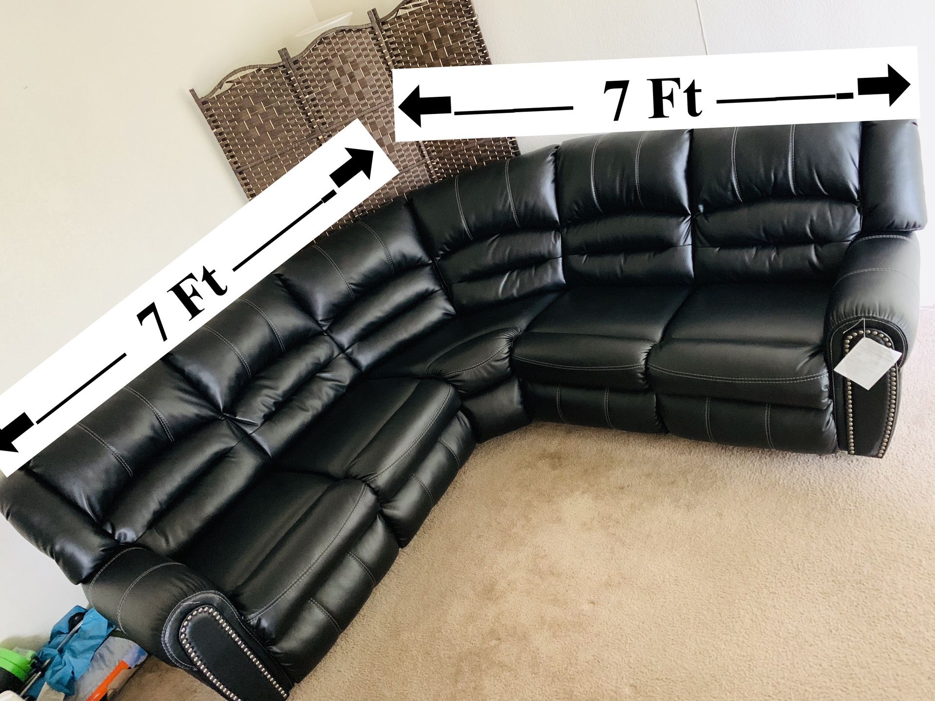 *REDUCED*Black Leather couch