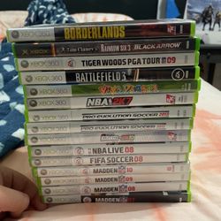 xbox 360 games. Most brand new and opened ones are in premium condition
