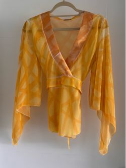 Yellow silk shirt