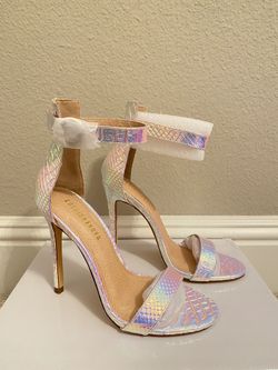 Iridescent Snake Textured Heels
