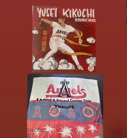 Angels bobblehead and cooler bag.  $5 each