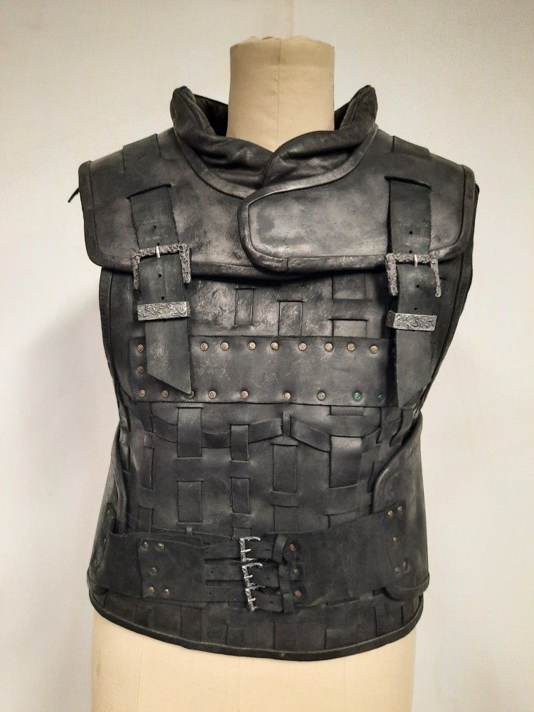 Medieval Knight Costume Armor Leather Vest Cosplay LARP Halloween