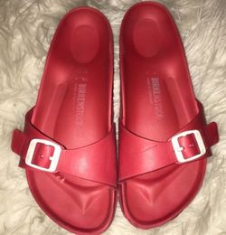 Women's size 8/9 Red Birkenstocks great condition firm on price