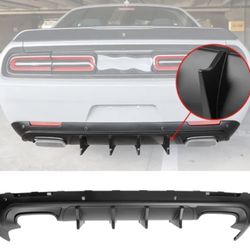 Fits 15-23 Dodge Challenger IKON V4 Rear Bumper Lip Diffuser Matte Black
