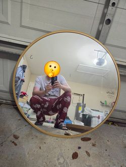Large Round Wall Mirror Gold Frame