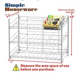 Simple Houseware Stackable Can Rack Organizer, Chrome