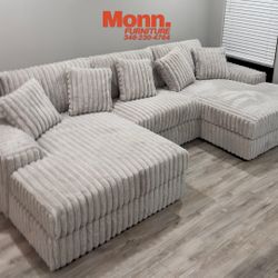 BRAND NEW 🛋️ XL Double Chaise Sectional Sofa - Only $10 DOWN 