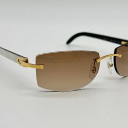 CARTIER C DECOR WHITE BUFFALO HORN SUNGLASSES BRAND NEW 100% AUTHENTIC RP $3900