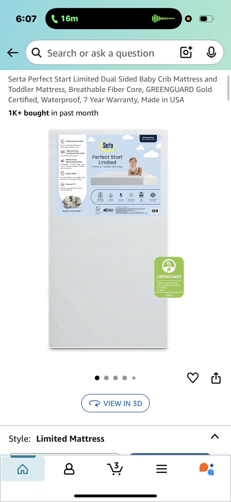 Serta Perfect Start Limited Dual Sided Baby Crib Mattress and Toddler Mattress, Breathable Fiber Core