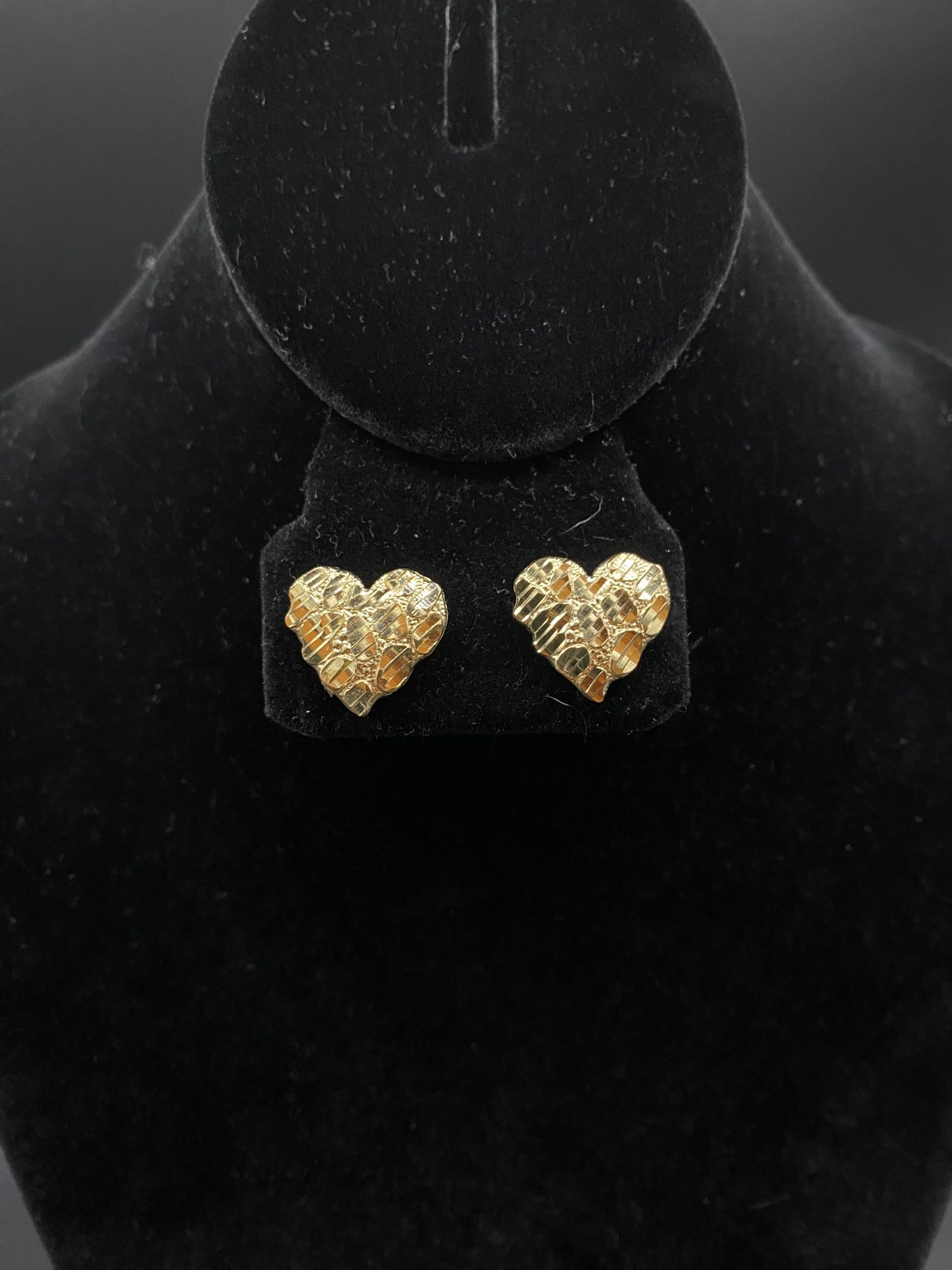 Gold Heart Nuggets Earrings 